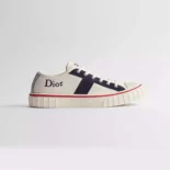 Dior Unisex Hooper Low-Top Sneaker White Canvas and Navy Blue Suede Calfskin
