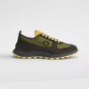 Dior Unisex Squash Sneaker Brown and Yellow Suede Calfskin with Green Technical Fabric