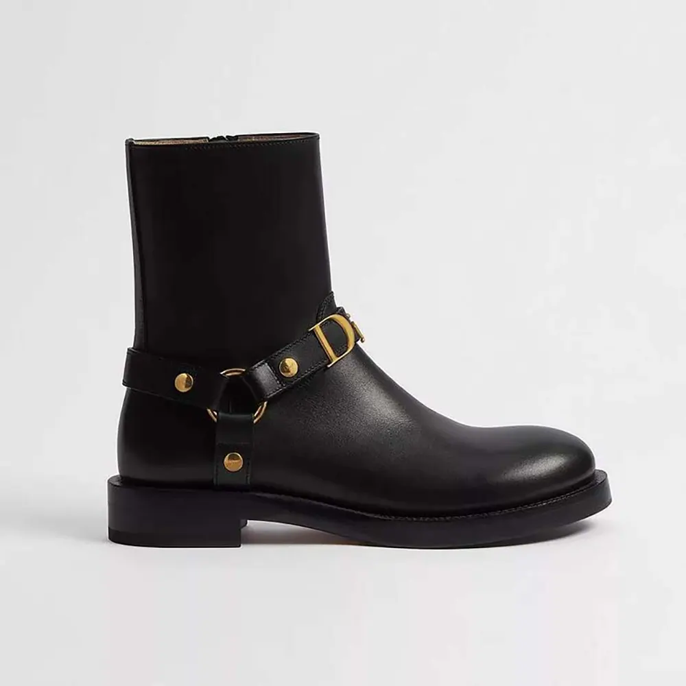 Dior Women Bolt Ankle Boot Black Calfskin KCT314VEA