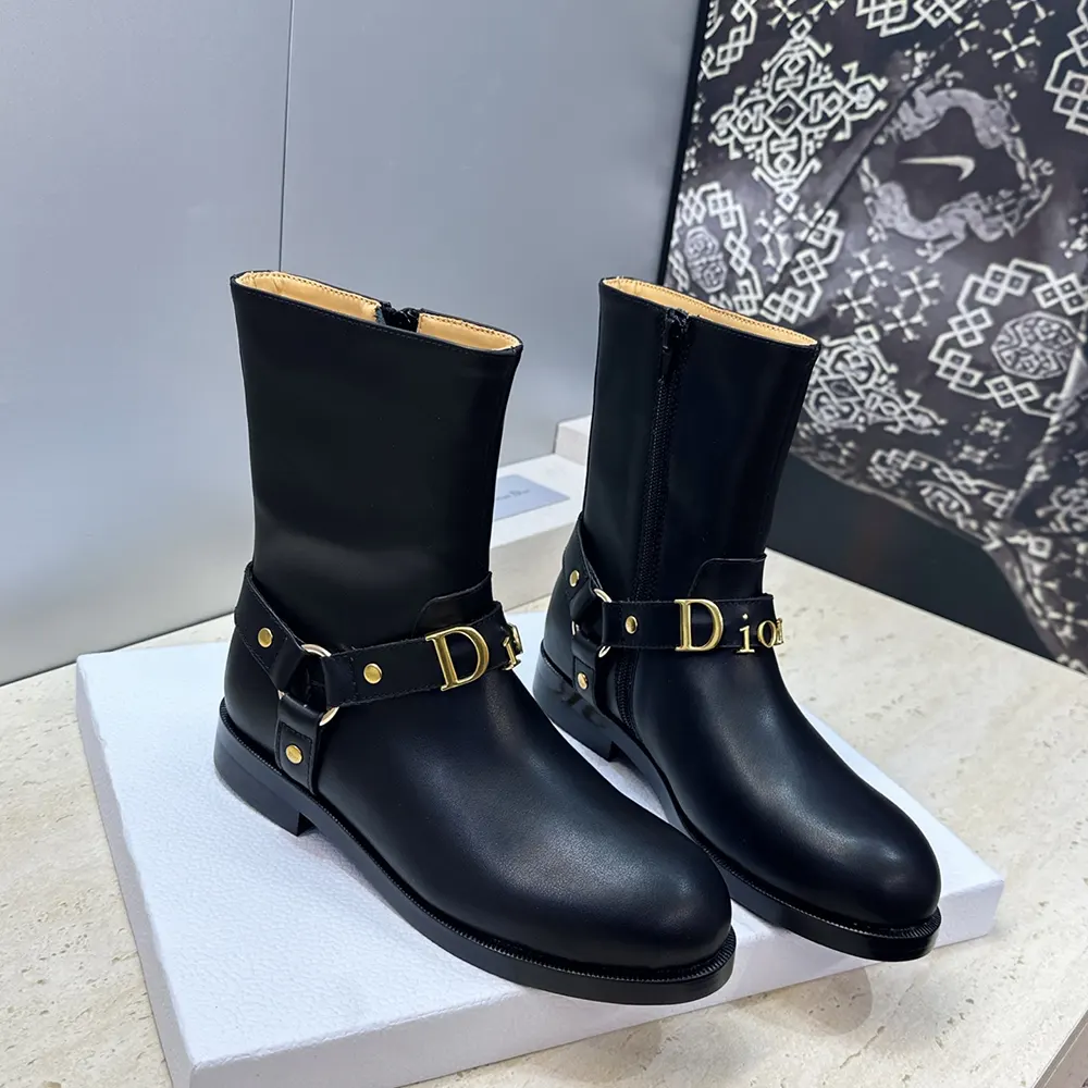 Dior Women Bolt Ankle Boot Black Calfskin KCT314VEA