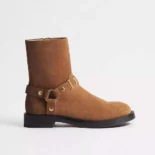 Dior Women Bolt Ankle Boot Cognac Brown Suede Calfskin KCT314SUE