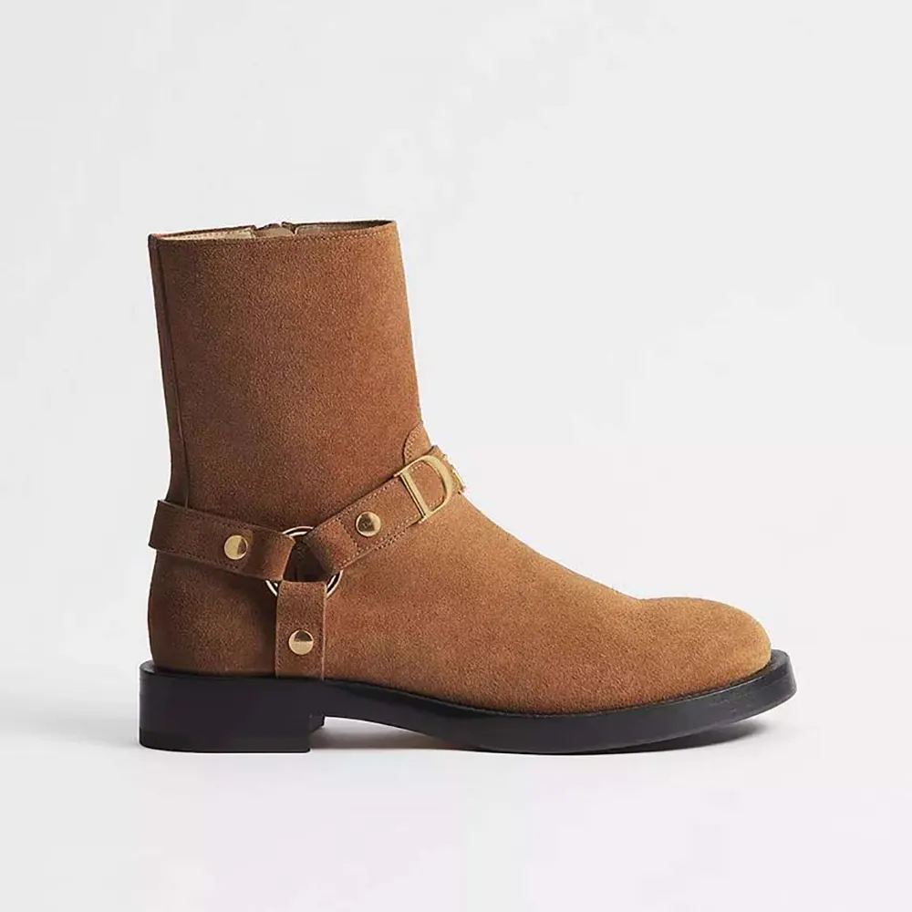 Dior Women Bolt Ankle Boot Cognac Brown Suede Calfskin KCT314SUE