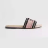 Dior Women Dioriviera Dior Woven Slide Soupir Pink Crocheted Raffia-Effect Technical Fabric
