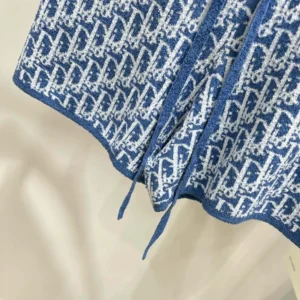 Dior Women Dioriviera Shorts Blue Spongy Dior Oblique Cotton-Blend Jacquard