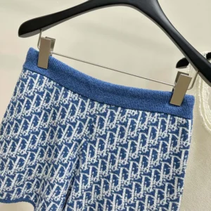 Dior Women Dioriviera Shorts Blue Spongy Dior Oblique Cotton-Blend Jacquard