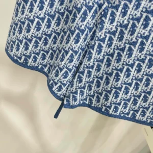Dior Women Dioriviera Shorts Blue Spongy Dior Oblique Cotton-Blend Jacquard