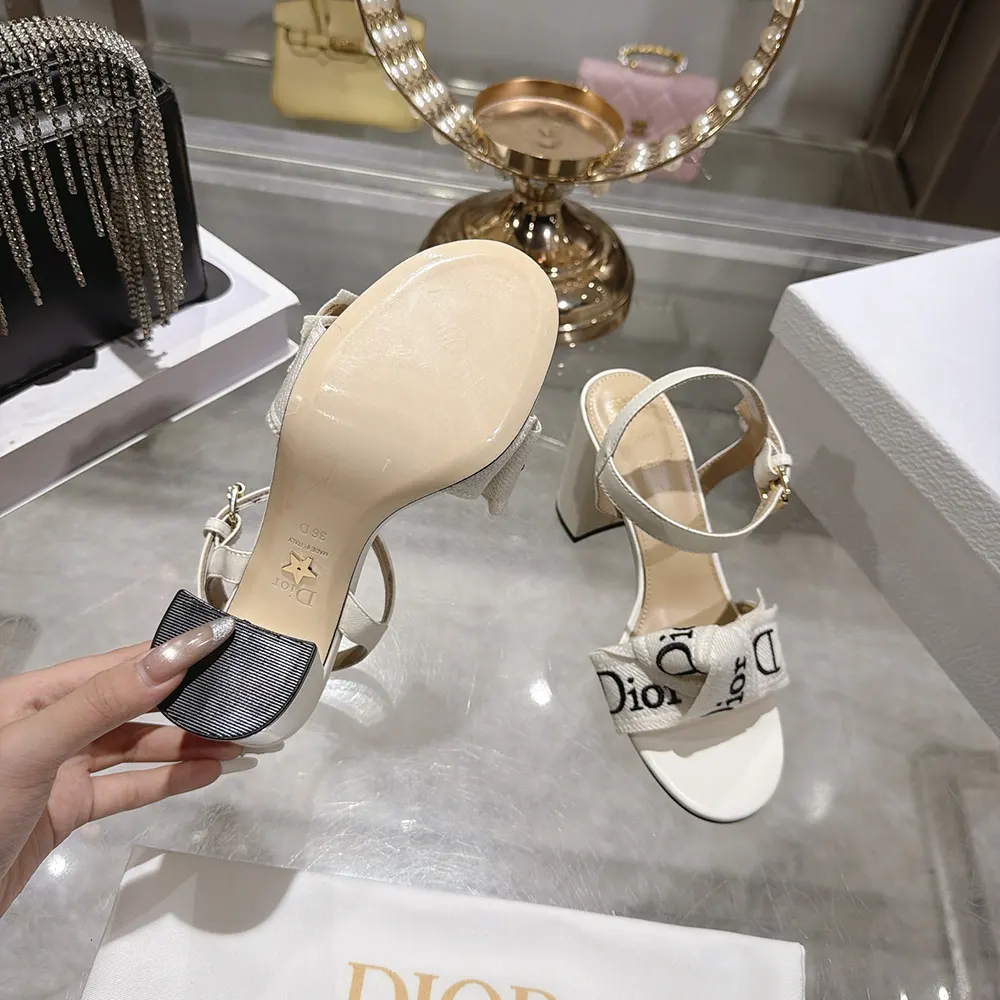 Dior Women J'Adior Heeled Sandal Embroidered Cotton and Trench Lambskin 9 Dior Women J'Adior Heeled Sandal Embroidered Cotton and Trench Lambskin