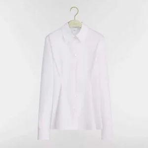 Dior Women Peplum Blouse White Cotton Poplin 651B63A3076