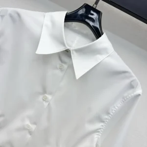 Dior Women Peplum Blouse White Cotton Poplin 651B63A3076