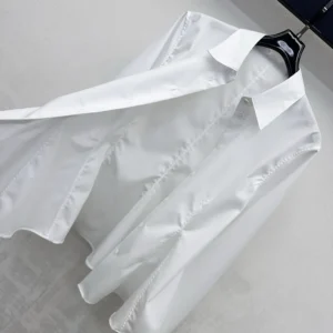 Dior Women Peplum Blouse White Cotton Poplin 651B63A3076
