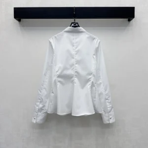 Dior Women Peplum Blouse White Cotton Poplin 651B63A3076