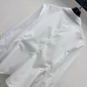 Dior Women Peplum Blouse White Cotton Poplin 651B63A3076
