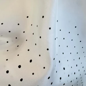 Dior Women Short-Sleeved Blouse with Rear Tie White Silk Twill with Black PolkaDior Motif