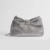 Dior Women Small Dior Bow Bag Silver-Tone Goatskin and Strass M0715PMST
