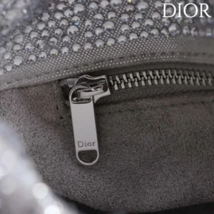 Dior Women Small Dior Bow Bag Silver-Tone Goatskin and Strass M0715PMST