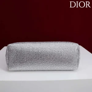 Dior Women Small Dior Bow Bag Silver-Tone Goatskin and Strass M0715PMST