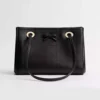 Dior Women Small Dior Promenade Shopping Bag Black Flat Cannage Calfskin