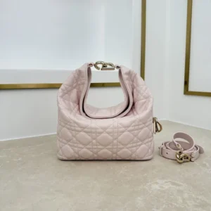 Dior Women Small Dior Toujours Hobo Bag Ballet Pink Cannage Lambskin