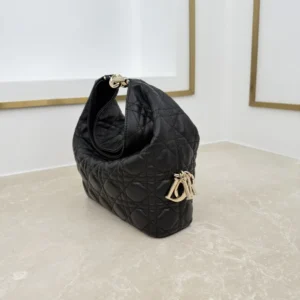 Dior Women Small Dior Toujours Hobo Bag Black Cannage Lambskin