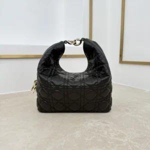 Dior Women Small Dior Toujours Hobo Bag Black Cannage Lambskin