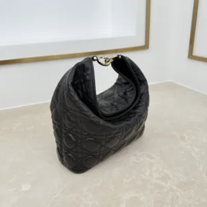 Dior Women Small Dior Toujours Hobo Bag Black Cannage Lambskin