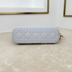 Dior Women Small Dior Toujours Hobo Bag Ice Blue Cannage Lambskin