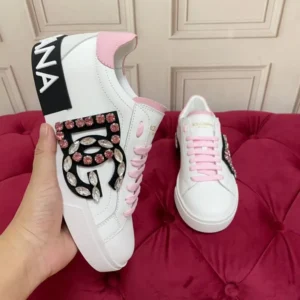 Dolce Gabbana D&G Women Calfskin Portofino Sneakers White