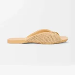 Loewe Women Pebble Soft Slide in Raffia-effect Fabric LLPF465X01