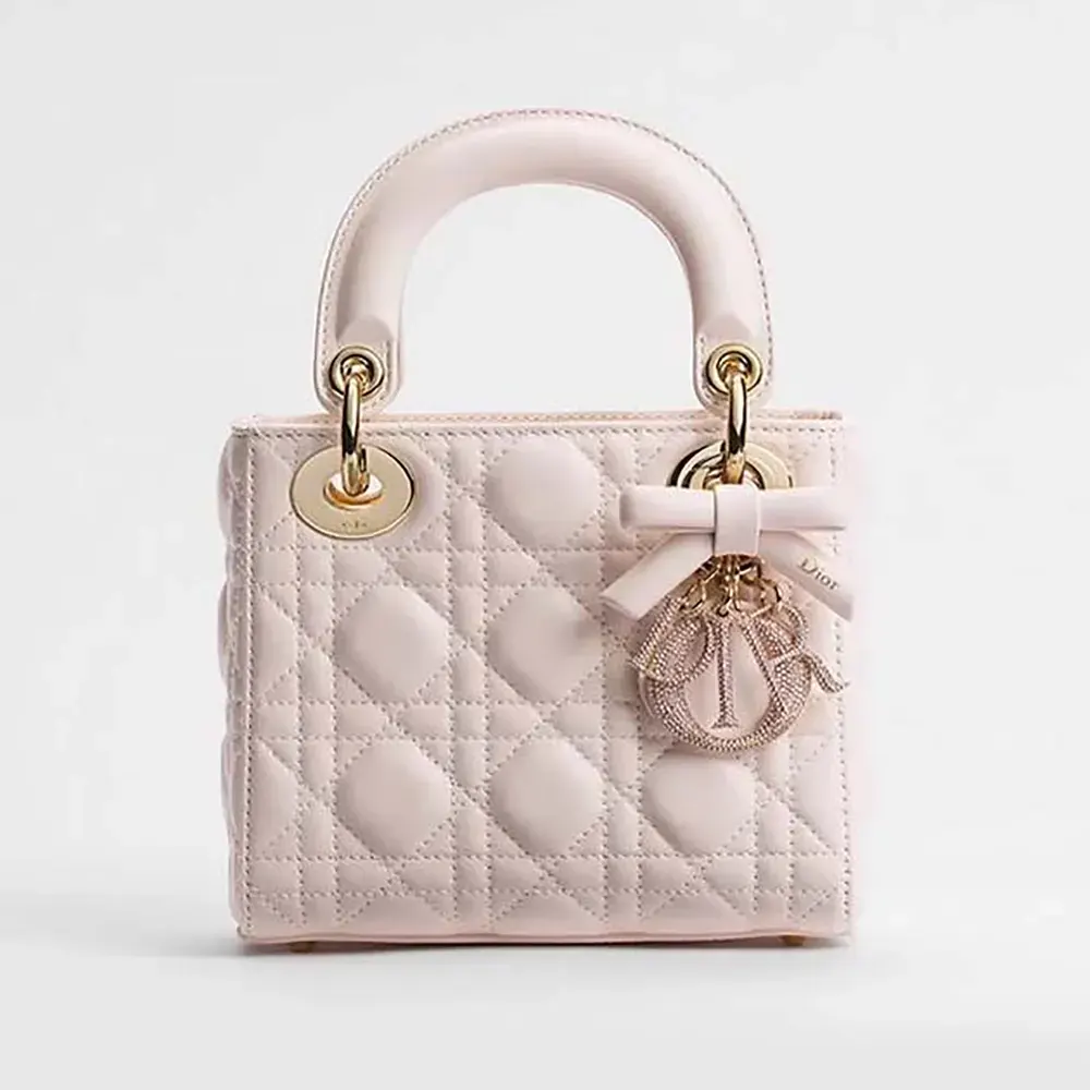 Mini Lady Dior Bag with Chain Ballet Pink Cannage Lambskin M0827OFYC