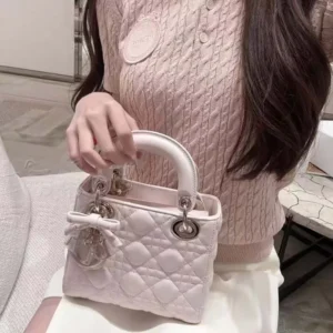 Mini Lady Dior Bag with Chain Ballet Pink Cannage Lambskin M0827OFYC