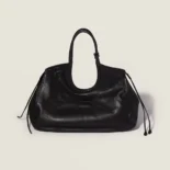 Miu Miu Women Ivy Nappa Leather Shopping Bag-Black 5BG342