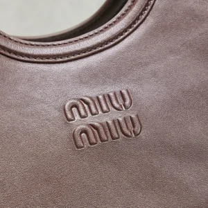 Miu Miu Women Ivy Nappa Leather Shopping Bag-Briarwood