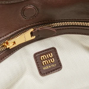 Miu Miu Women Ivy Nappa Leather Shopping Bag-Briarwood