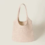Miu Miu Women Ivy Sequin Mesh Bag Powder Pink 5BG231