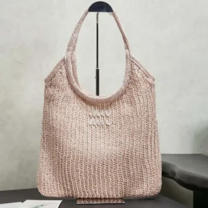 Miu Miu Women Ivy Sequin Mesh Bag Powder Pink 5BG231