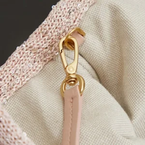 Miu Miu Women Ivy Sequin Mesh Bag Powder Pink 5BG231