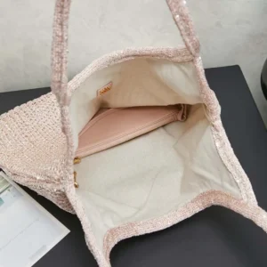 Miu Miu Women Ivy Sequin Mesh Bag Powder Pink 5BG231