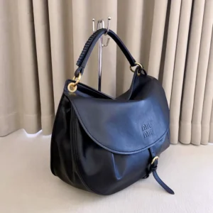 Miu Miu Women Rendez-Vous Leather Bag Black 5BC219