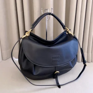 Miu Miu Women Rendez-Vous Leather Bag Black 5BC219