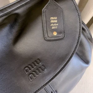 Miu Miu Women Rendez-Vous Leather Bag Black 5BC219