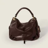 Miu Miu Women Rendez-Vous Leather Bag Briarwood 5BC219