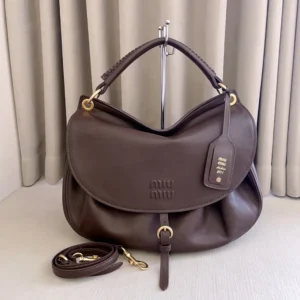 Miu Miu Women Rendez-Vous Leather Bag Briarwood 5BC219