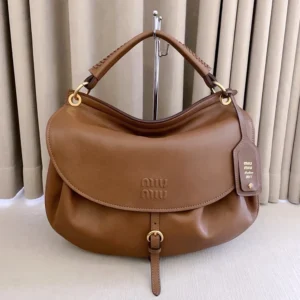 Miu Miu Women Rendez-Vous Leather Bag Oak 5BC219