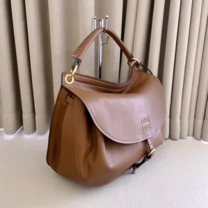 Miu Miu Women Rendez-Vous Leather Bag Oak 5BC219