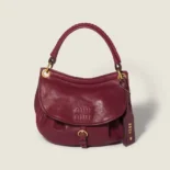 Miu Miu Women Rendez-Vous Nappa Leather Bag Amaranth Red 5BC221
