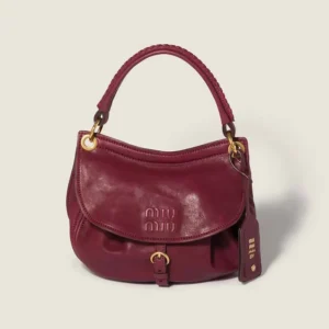 Miu Miu Women Rendez-Vous Nappa Leather Bag Amaranth Red 5BC221