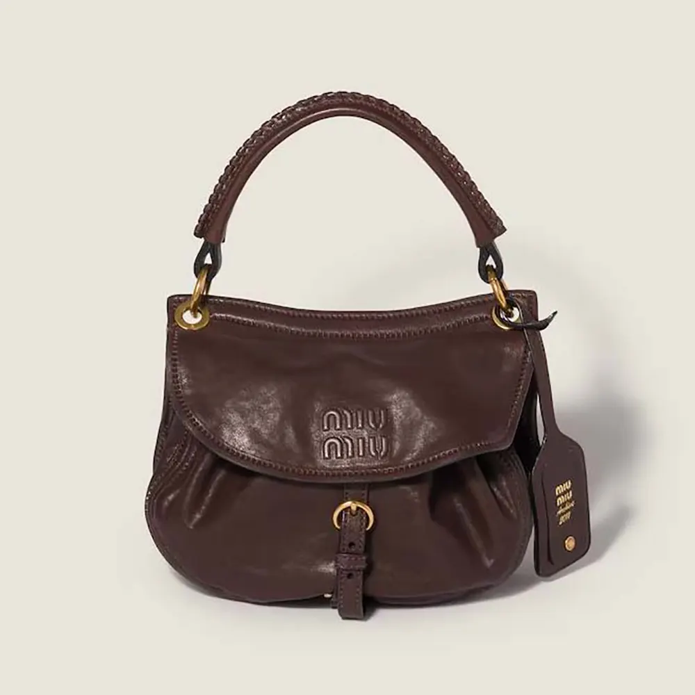 Miu Miu Women Rendez-Vous Nappa Leather Bag Briarwood 5BC221