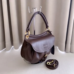 Miu Miu Women Rendez-Vous Nappa Leather Bag Briarwood 5BC221