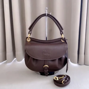 Miu Miu Women Rendez-Vous Nappa Leather Bag Briarwood 5BC221