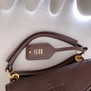 Miu Miu Women Rendez-Vous Nappa Leather Bag Briarwood 5BC221